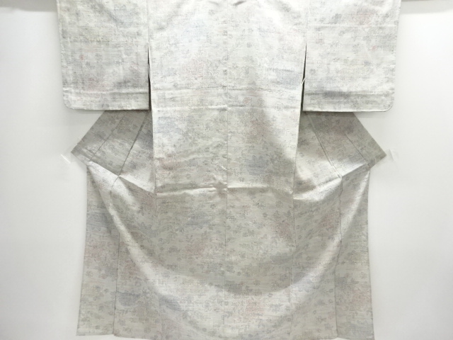 JAPANESE KIMONO / MAWATA OJIYA TSUMUGI / HITOE / WOVEN FLORAL PLANTS